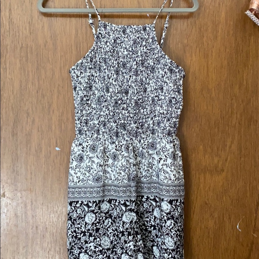 Black and White Floral Romper